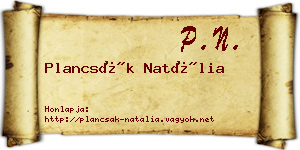 Plancsák Natália névjegykártya